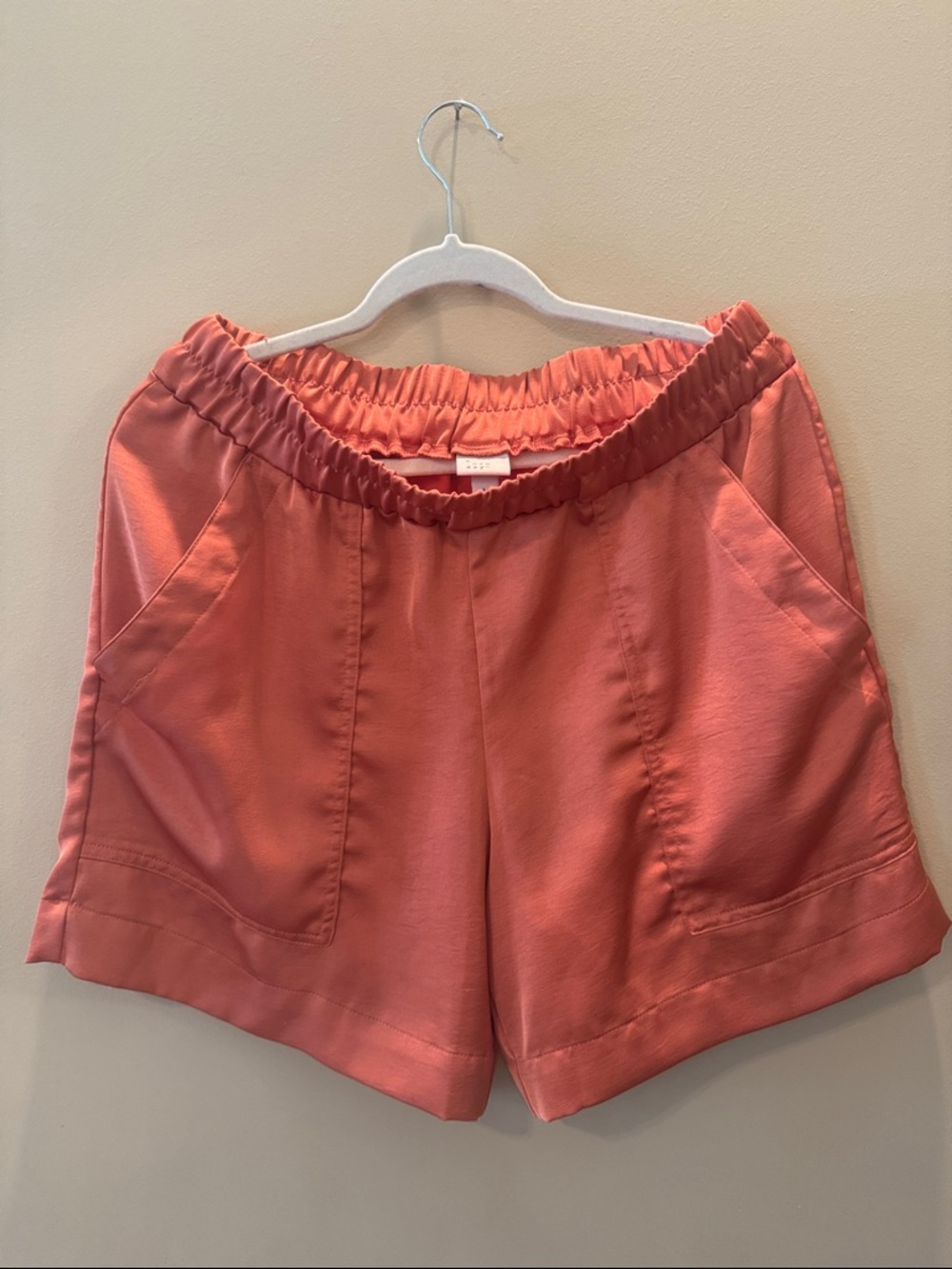 EUC Coral/Rust Elastic-Waist Women’s Shorts - Large